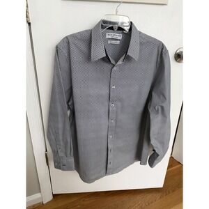 Nick Graham Everywhere XL Long Sleeve Stretch Fit Blue White Circle Pattern